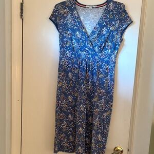 Boden Blue Floral Midi Dress